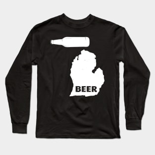 Beer Michigan TShirt State Brewery Brewing Craft Brew Gift Long Sleeve T-Shirt